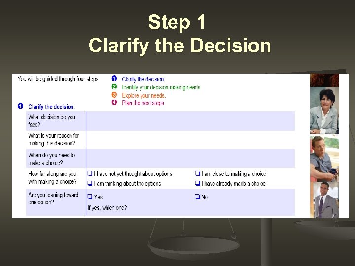 Step 1 Clarify the Decision 