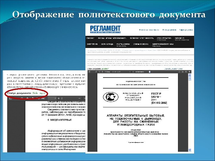 Отображение полнотекстового документа 