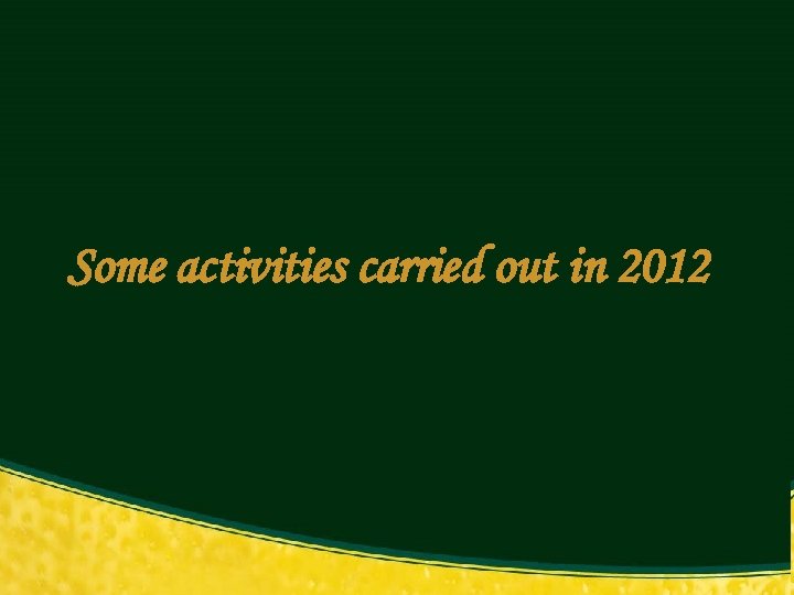 Some activities carried out in 2012 