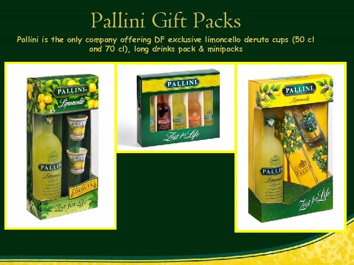 Pallini Gift Packs Pallini is the only company offering DF exclusive limoncello deruta cups