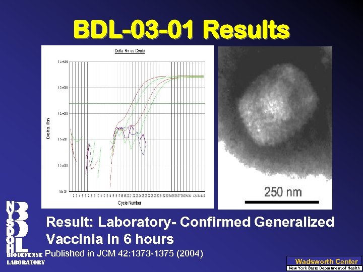 BDL-03 -01 Results N Y Result: Laboratory- Confirmed Generalized S D Vaccinia in 6