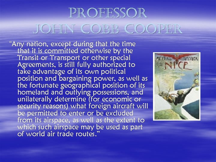 pro. Fe. SSor John Cobb Cooper “Any nation, except during that the time that