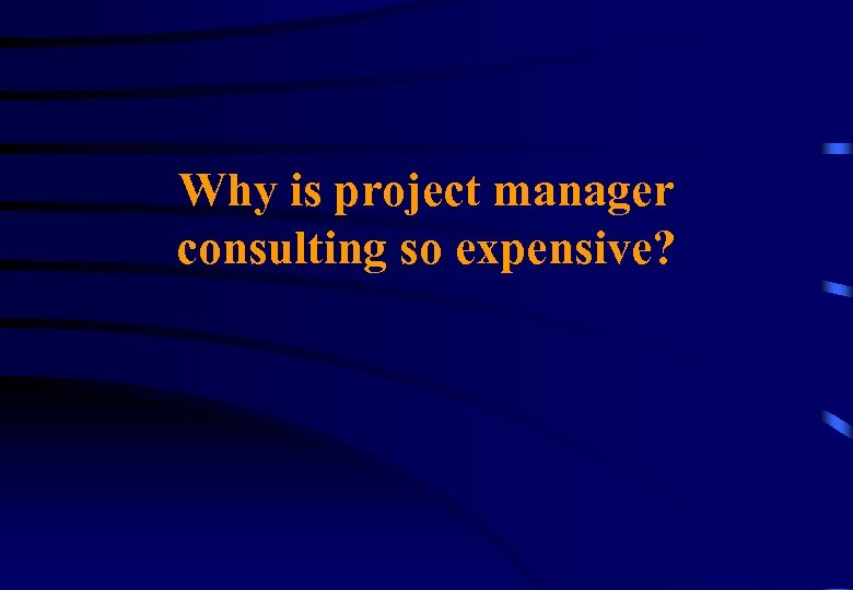 Why is project manager consulting so expensive? 
