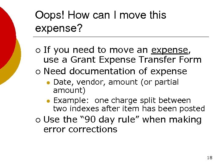 Oops! How can I move this expense? If you need to move an expense,