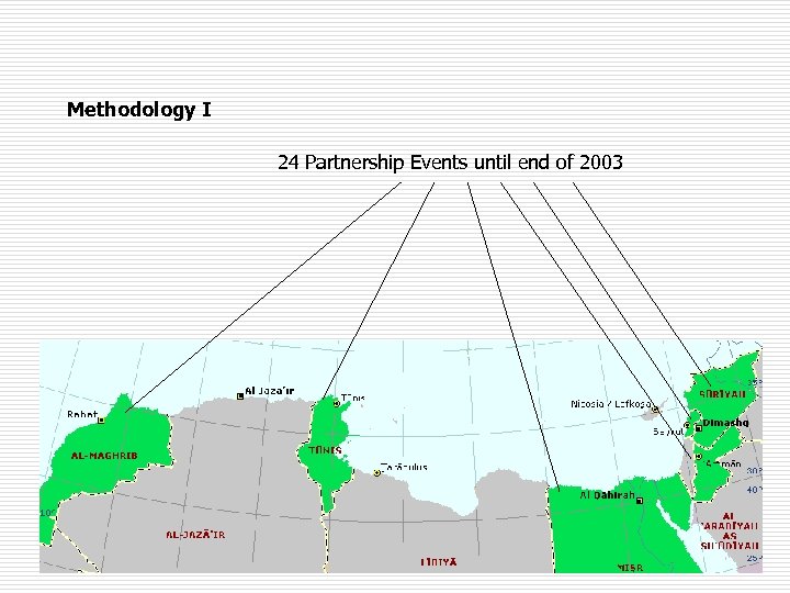 Methodology I 24 Partnership Events until end of 2003 