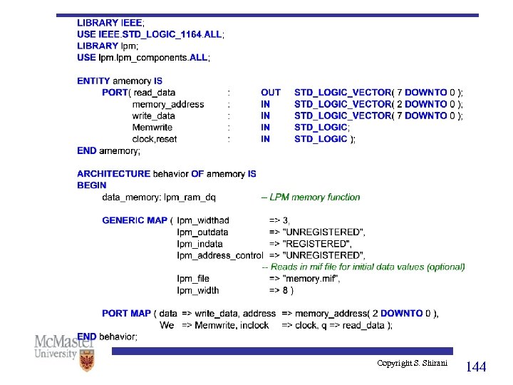 Copyright S. Shirani 144 