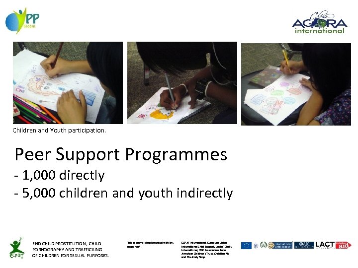 Children and Youth participation. Peer Support Programmes - 1, 000 directly - 5, 000