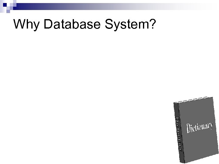 Why Database System? 