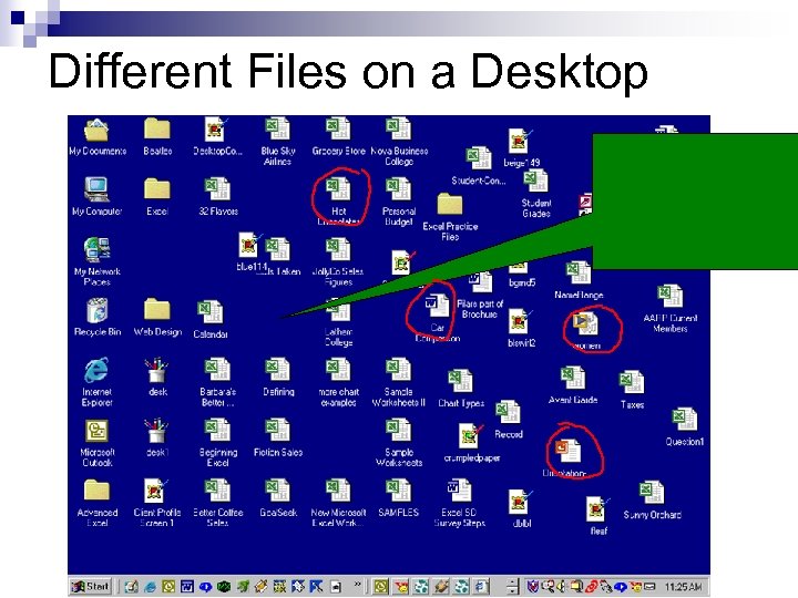 Different Files on a Desktop 