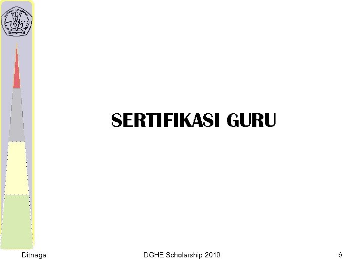 SERTIFIKASI GURU Ditnaga DGHE Scholarship 2010 6 