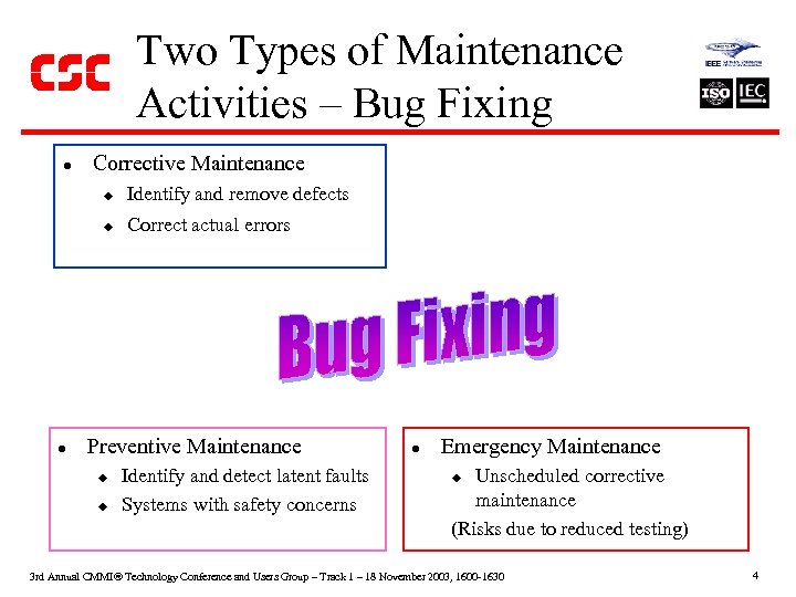 Two Types of Maintenance Activities – Bug Fixing l Corrective Maintenance u u l