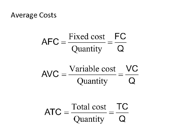 Average Costs 