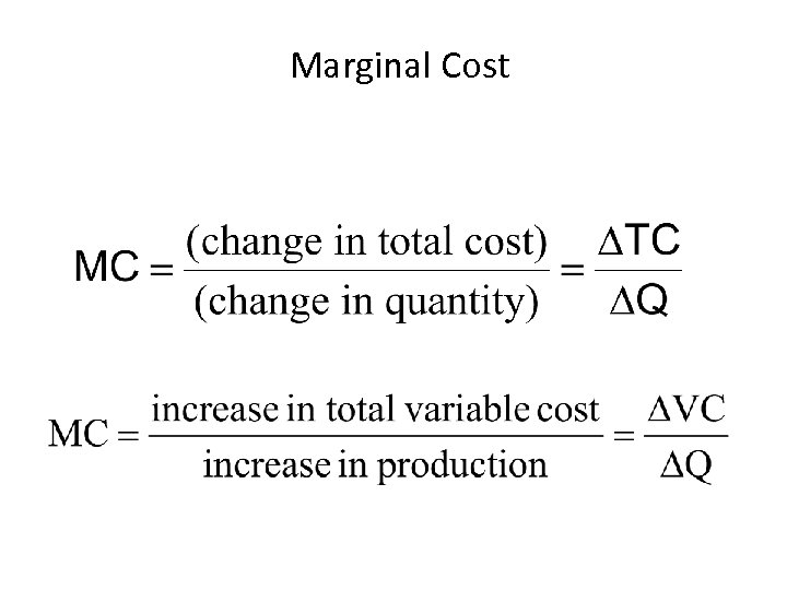 Marginal Cost 