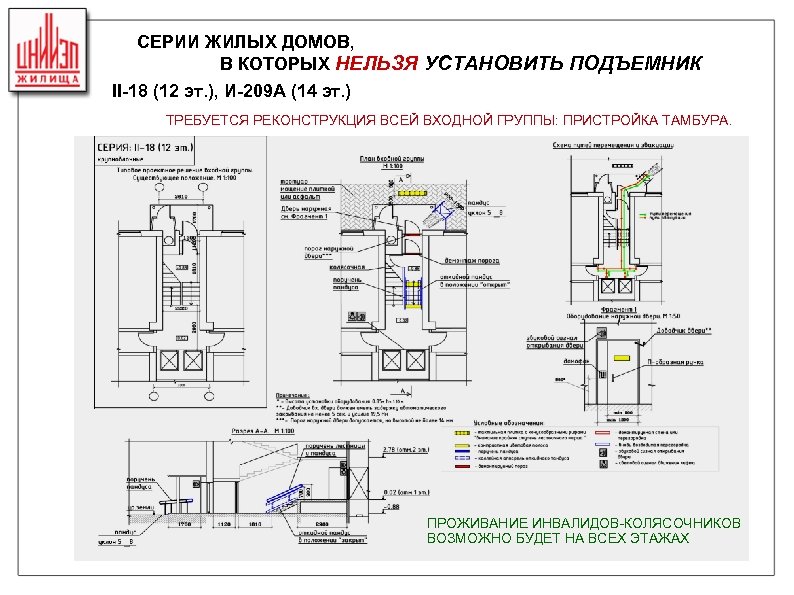 СЕРИИ ЖИЛЫХ ДОМОВ, В КОТОРЫХ НЕЛЬЗЯ УСТАНОВИТЬ ПОДЪЕМНИК II-18 (12 эт. ), И-209 А