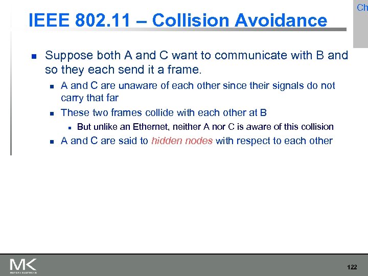 Ch IEEE 802. 11 – Collision Avoidance Suppose both A and C want to