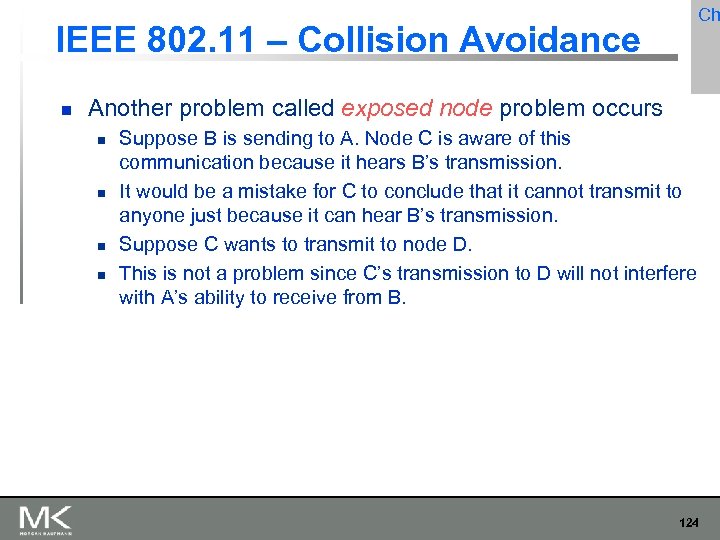 Ch IEEE 802. 11 – Collision Avoidance Another problem called exposed node problem occurs