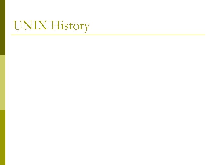 UNIX History 