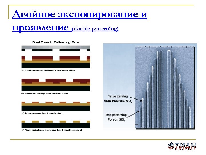 Двойное экспонирование и проявление (double patterning) 