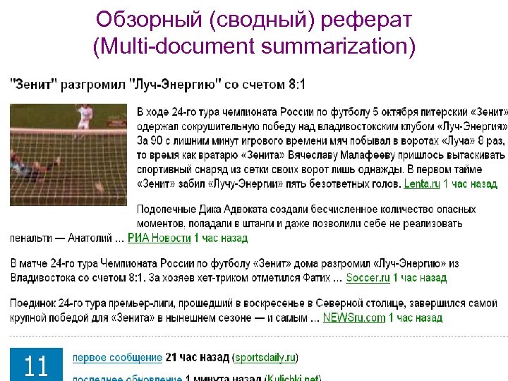 Обзорный (сводный) реферат (Multi-document summarization) 