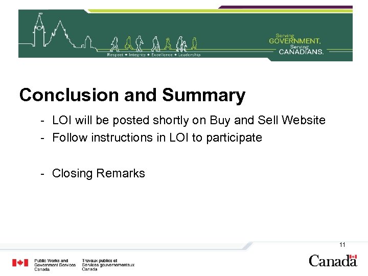 Conclusion and Summary - LOI will be posted shortly on Buy and Sell Website