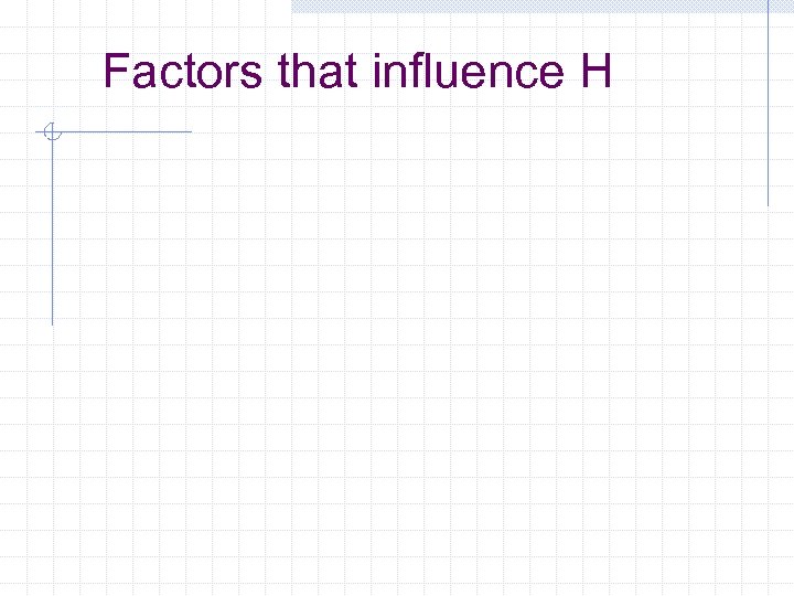 Factors that influence H 