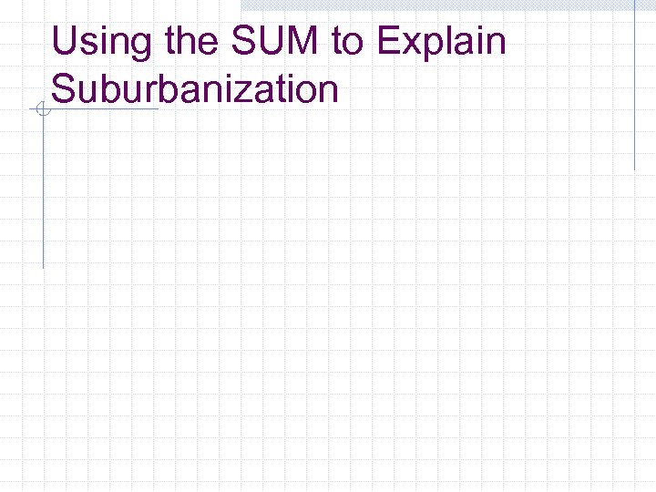 Using the SUM to Explain Suburbanization 