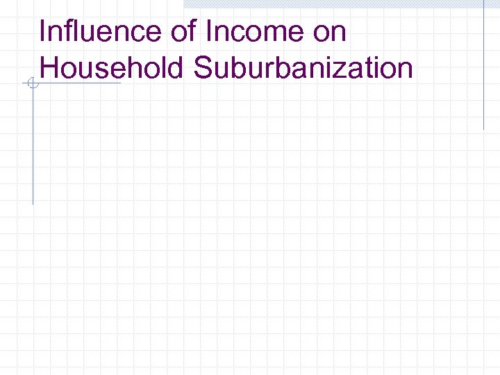 Influence of Income on Household Suburbanization 