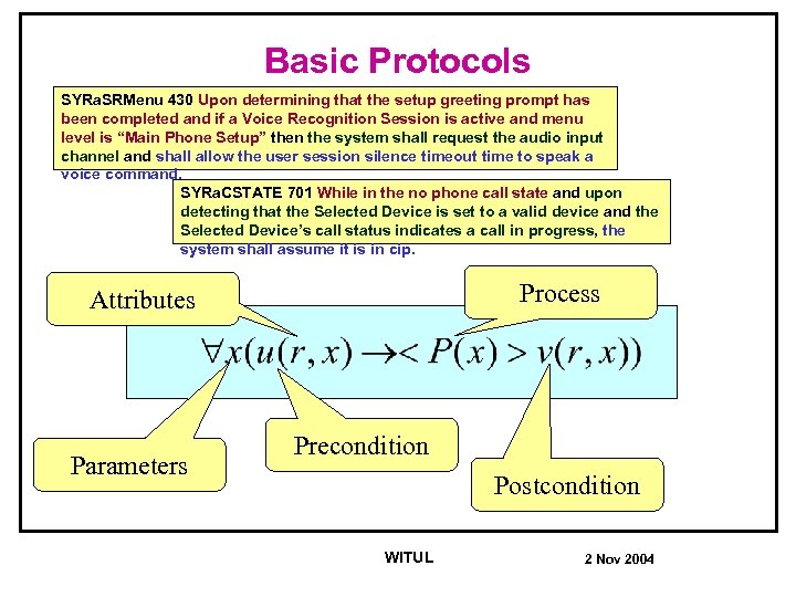 Basic Protocols SYRa. SRMenu 430 Upon determining that the setup greeting prompt has been