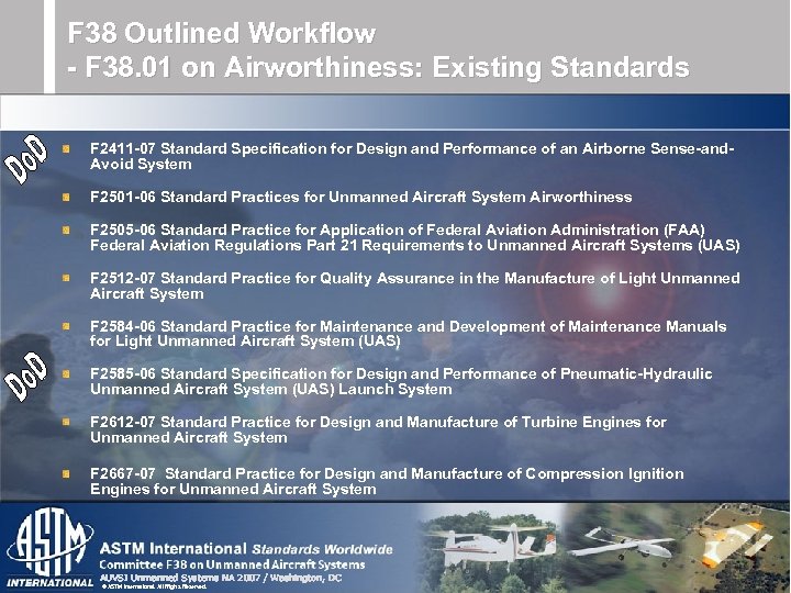 F 38 Outlined Workflow - F 38. 01 on Airworthiness: Existing Standards F 2411