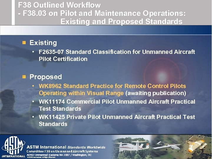 F 38 Outlined Workflow - F 38. 03 on Pilot and Maintenance Operations: Existing