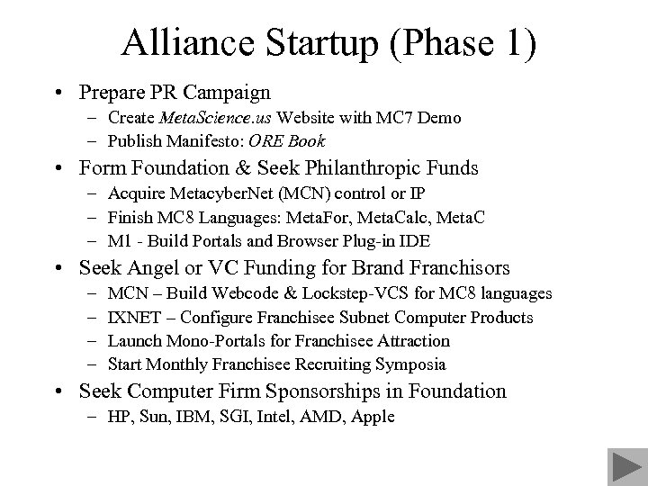 Alliance Startup (Phase 1) • Prepare PR Campaign – Create Meta. Science. us Website