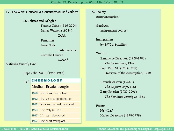 Chapter 27: Redefining the West After World War II IV. The West: Consensus, Consumption,