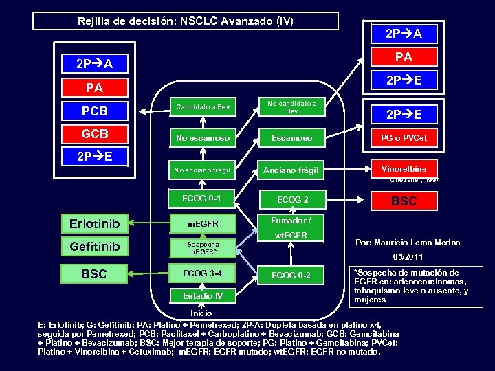 Rejilla de decisión: NSCLC Avanzado (IV) 2 P A PA 2 P E PA