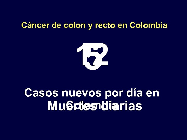Cáncer de colon y recto en Colombia 12 5 Casos nuevos por día en