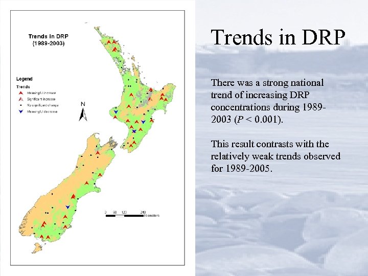 Trends in DRP There was a strong national trend of increasing DRP concentrations during