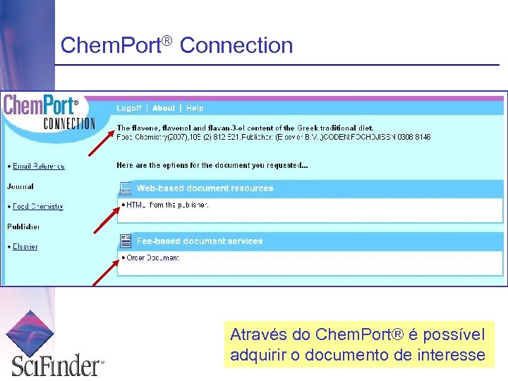 Chem. Port® Connection Através do Chem. Port® é possível adquirir o documento de interesse