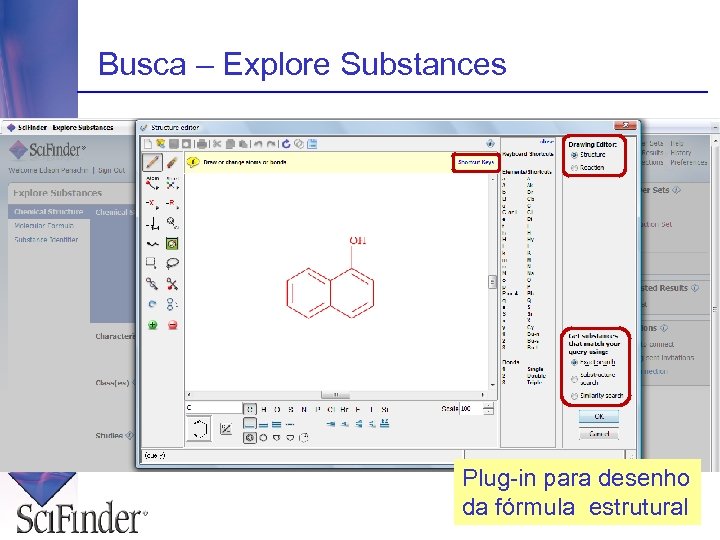 Busca – Explore Substances Plug-in para desenho da fórmula estrutural 