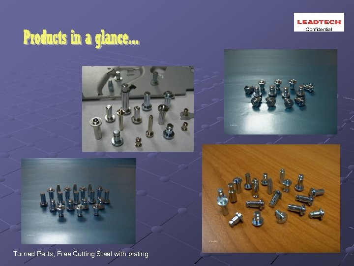 Confidential Turned Parts, Free Cutting Steel with plating 