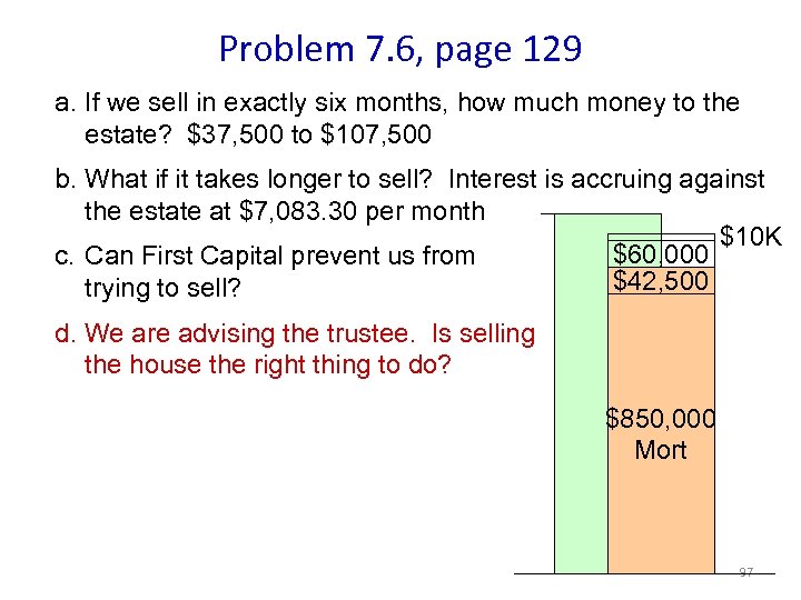 Problem 7. 6, page 129 a. If we sell in exactly six months, how
