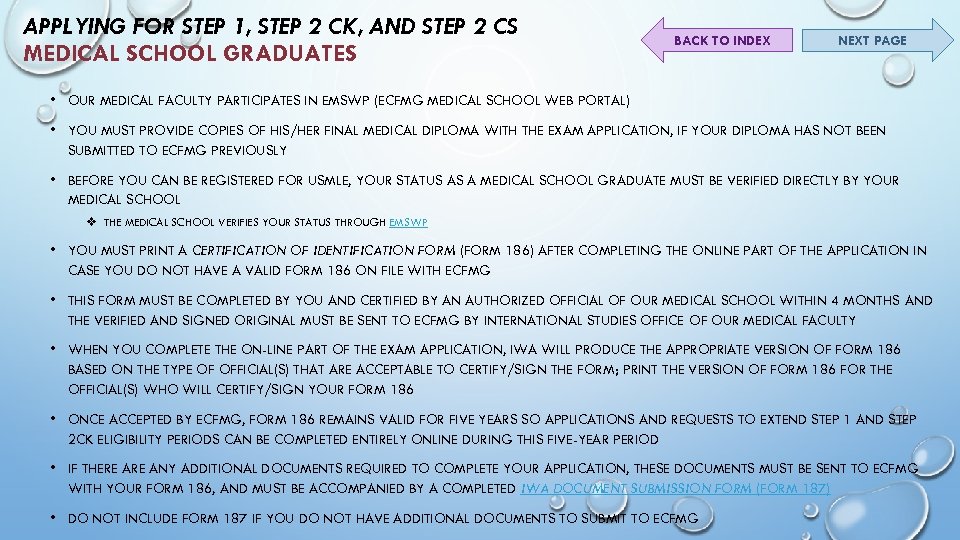 APPLYING FOR STEP 1, STEP 2 CK, AND STEP 2 CS MEDICAL SCHOOL GRADUATES