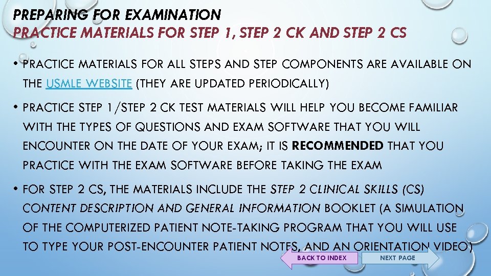 PREPARING FOR EXAMINATION PRACTICE MATERIALS FOR STEP 1, STEP 2 CK AND STEP 2