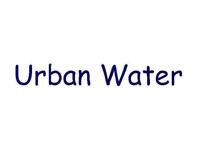 Urban Water 