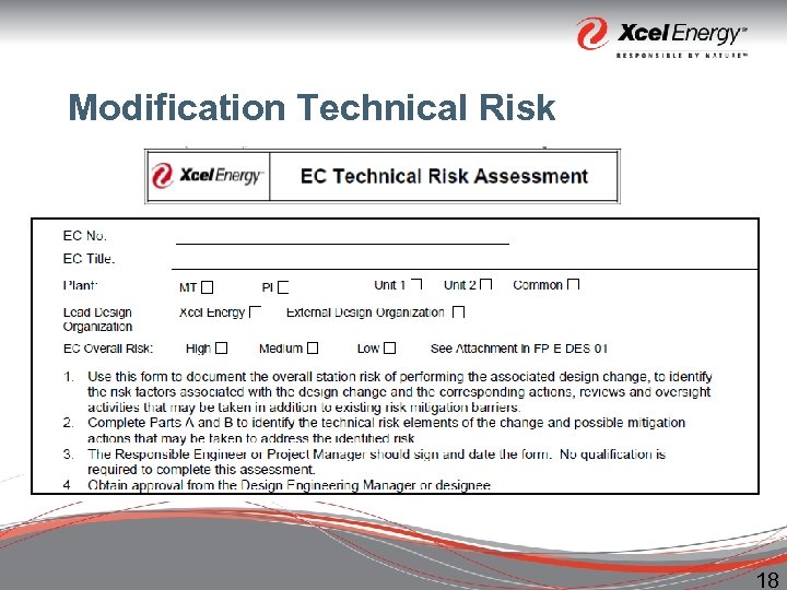 Modification Technical Risk 18 