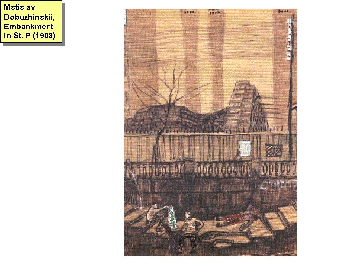 Mstislav Dobuzhinskii, Embankment in St. P (1908) 
