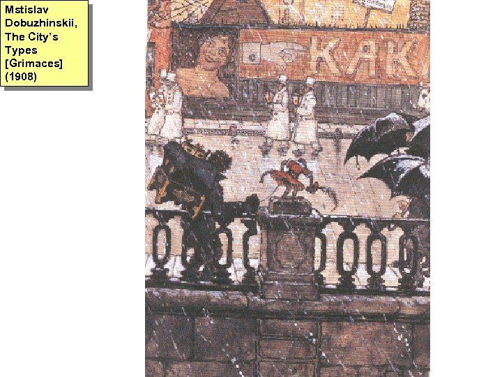 Mstislav Dobuzhinskii, The City’s Types [Grimaces] (1908) 