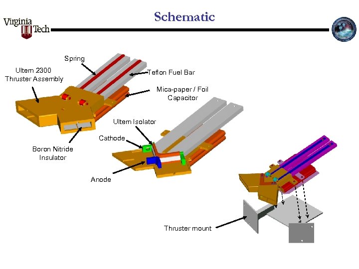Schematic Spring Ultem 2300 Thruster Assembly Teflon Fuel Bar Mica-paper / Foil Capacitor Ultem