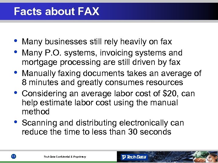 Facts about FAX • • • 11 Many businesses still rely heavily on fax