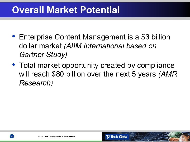 Overall Market Potential • • 34 Enterprise Content Management is a $3 billion dollar
