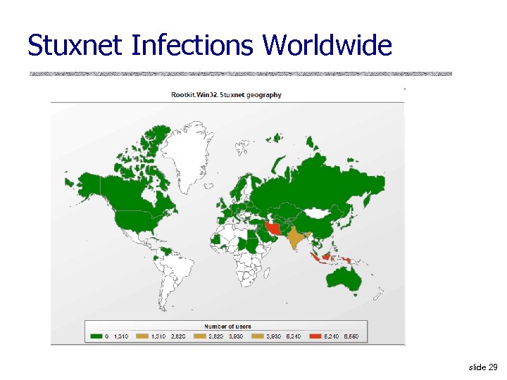 Stuxnet Infections Worldwide slide 29 