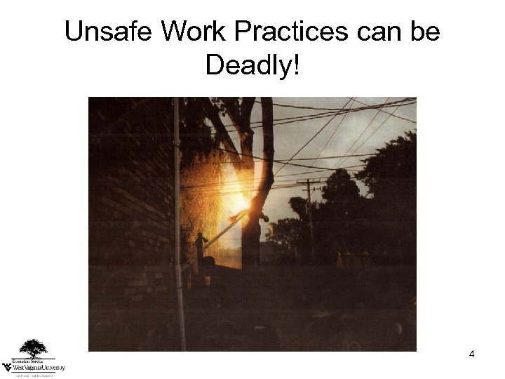 Unsafe Work Practices can be Deadly! 4 